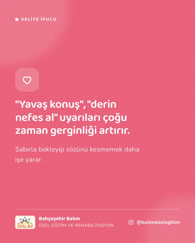 Kekemelikte uyarı — gönderi tasarımı