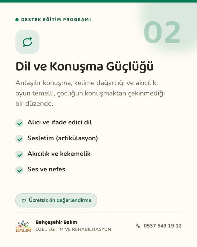 Dil ve Konuşma Güçlüğü — gönderi tasarımı
