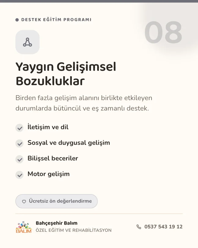 Yaygın Gelişimsel Bozukluklar — gönderi tasarımı