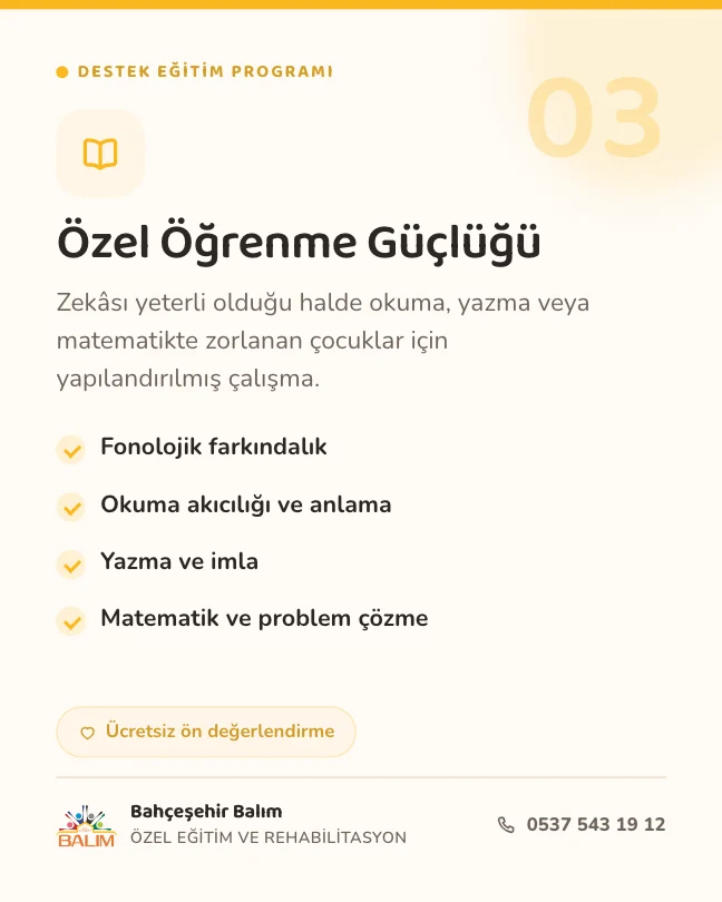 Özel Öğrenme Güçlüğü — gönderi tasarımı